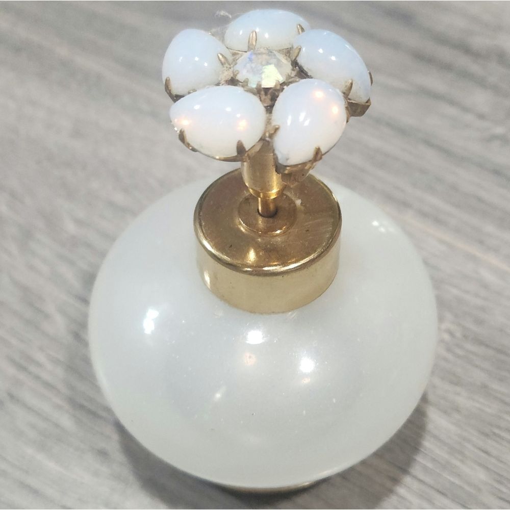 Vintage Beautiful Fire OPAL Frosted Gold Decor Bottle